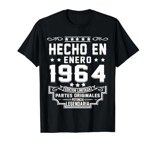 Comprar Hecho En Enero 1964 Partes Originales Cumpleaños 60 Años Regalos Camiseta Ofertas 2025 | regaloscumple.com