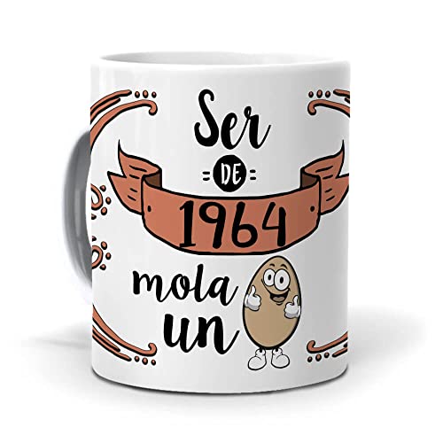 Consigue ahora Tazas Divertidas | Ser 1964 Mola un Huevo | Regalo Con Mensaje Divertido | Regalos Cumpleaños Años |Tazas Café y Té | Regalos Ideas Para Regalo | Frases Divertidas y Originales |Caneca 350 ML Ofertas 2024 | regaloscumple.com