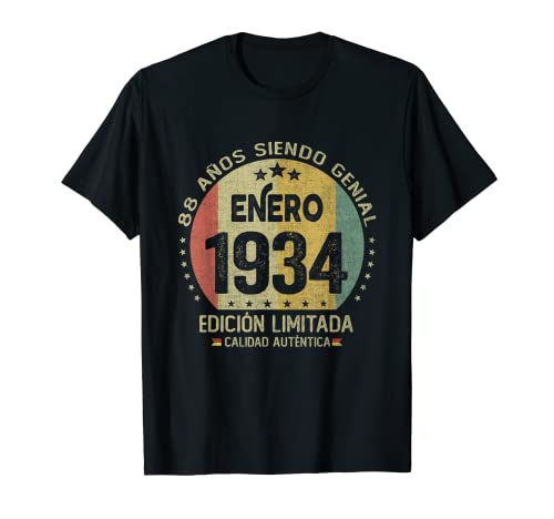 Consigue ahora Regalo 88 Navidad años Cumpleaños Hombre Mujer - Enero 1934 Camiseta Ofertas 2025 | regaloscumple.com