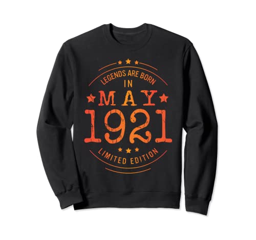Consigue ahora Regalos Cumpleaños Mayo 1921 Edición Limitada Regalo Legend May Sudadera Rebajas 2024 | regaloscumple.com