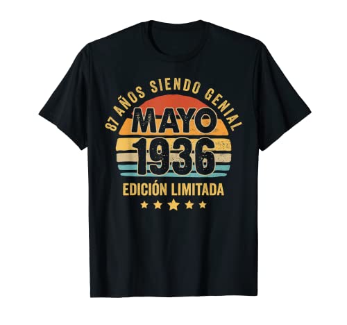 Comprar Hombre Navidad 87 Años Cumpleaños Regalo Hombre Mayo 1936 Mayo 87 Años Camiseta Ofertas 2024 | regaloscumple.com