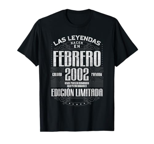 Comprar Regalos Las Leyendas Nacen En Febrero 2002 22 Años Cumpleaños Camiseta Top Precio 2024 | regaloscumple.com