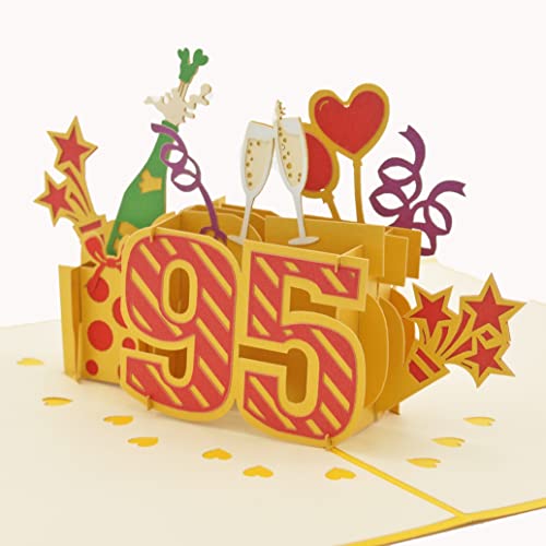 Consigue Ideas para regalar ahora Favour Pop Up® - Tarjeta felicitación 3D para cumpleaños 95 con cubierta en color dorado ideal también para regalo dinero o vales. TG095 Top Precio 2024 | regaloscumple.com