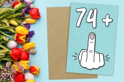 Ofertas de última hora Mug Monster Tarjeta de 75 cumpleaños, 74 + 1, divertida tarjeta cumpleaños para mujeres u hombres años,