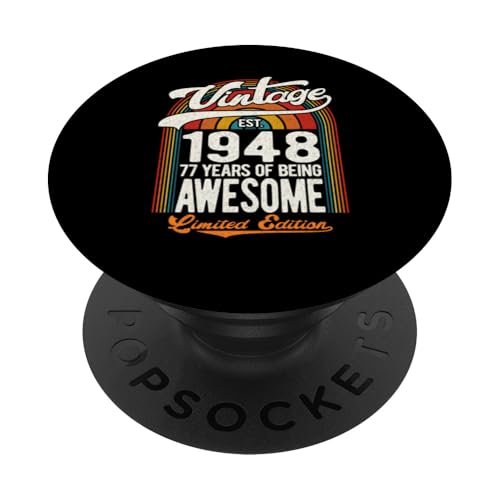 Consigue ahora 77 Years Navidad Of Awesome Born 1948 Edición Limitada 77 Cumpleaños PopSockets PopGrip Adhesivo Rebajas 2025 | regaloscumple.com