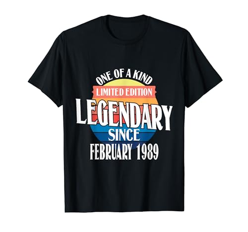 Comprar Edición Limitada Legendario Desde Febrero De 1989 Cumpleaños Camiseta BlackFriday Ofertas 2025 | regaloscumple.com
