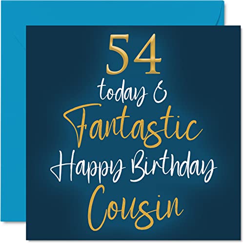 Consigue ahora Fantásticas tarjetas cumpleaños 54 para primos – 54 Today & Fantastic – Tarjeta Catálogo feliz cumpleaños para primos parientes regalos cumpleaños primos tarjetas felicitación cumpleaños Top Precio 2025 | regaloscumple.com