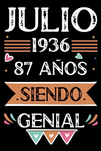 Comprar CUADERNO Julio 1936 87 Años Siendo Genial: Libro visitas cuaderno 110 páginas felicitaciones idea regalo regalo Para Ideas para regalar la esposa novia mujer La madre Top Precio 2024 | regaloscumple.com