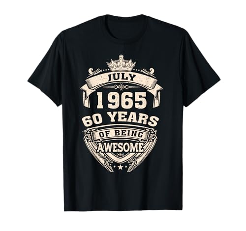 Consigue ahora July 1965 60 Years Of Being Awesome Camiseta Promoción Top Precio 2024 | regaloscumple.com