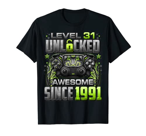 Consigue ahora Nivel 31 Promoción Desbloqueado Impresionante desde 1991 Juegos 31 cumpleaños Camiseta Top Precio 2025 | regaloscumple.com