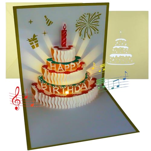 Consigue ahora Tarjeta Cumpleaños con Música y Luz 3D Pop Up Tarjeta Felicitacion Cumpleaños Tarjetas Cumpleaños Cumpleaños con Sobres Regalos Cumpleaños Mujer Hombre y Niños Ofertas 2025 | regaloscumple.com
