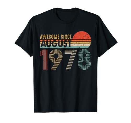 Comprar Impresionante desde agosto 1978 camiseta regalo Promoción cumpleaños 41 Camiseta Rebajas 2024 | regaloscumple.com