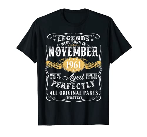 Comprar 60 cumpleaños decoración leyendas nacieron en noviembre 1961 Cumpleaños Camiseta Rebajas 2025 | regaloscumple.com