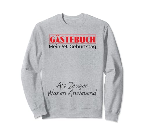 Consigue Regalos ahora Gästebuch Mein 59. Geburtstag Libro visitas Firma Sudadera Ofertas 2025 | regaloscumple.com