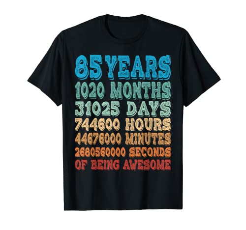 Consigue ahora 85 años meses días horas retro 85 cumpleaños Catálogo Camiseta Top Precio 2025 | regaloscumple.com