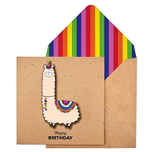 Consigue ahora Tarjeta Regalos felicitación cumpleaños hecha a mano con diseño llamas Ofertas 2023 | regaloscumple.com