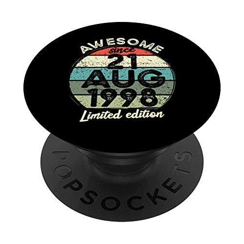 Consigue ahora Camiseta cumpleaños 25 años 21 agosto 1998 25 cumpleaños PopSockets Cumpleaños PopGrip Intercambiable Rebajas 2025 | regaloscumple.com