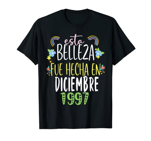 Comprar Hecha En diciembre 1997 Mujer Regalo 25 años Catálogo Cumpleaños Camiseta Rebajas 2025 | regaloscumple.com