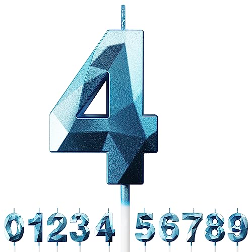 Consigue ahora Velas Cumpleaños Vela 4 años Fiestas Velas Cumpleaños Números 0-9 Vela Cumpleaños Azul Velas Ideas para regalar 4 Cumpleaños Rebajas 2025 | regaloscumple.com