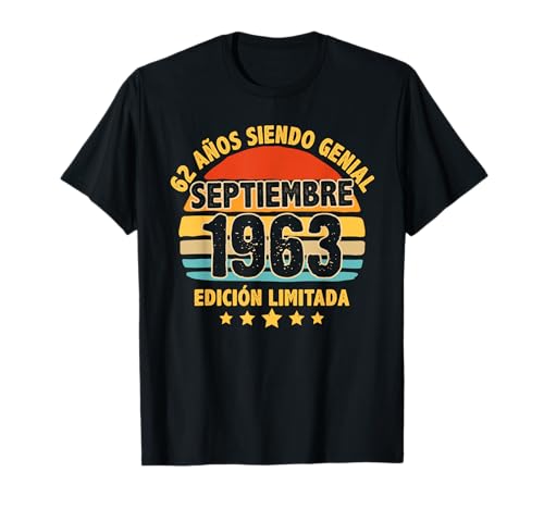 Consigue ahora Septiembre 1963 62 Años Hombre Cumpleaños Septiembre Ideas para regalar 1963 Camiseta Top Precio 2025 | regaloscumple.com