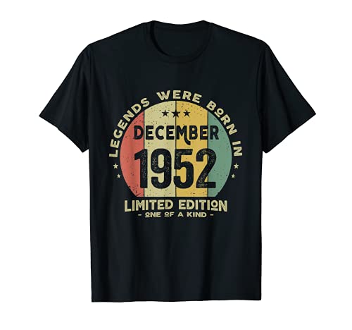 Consigue ahora 69 años Cumpleaños Las Leyendas nacen en Diciembre Catálogo 1952 Camiseta Rebajas 2024 | regaloscumple.com