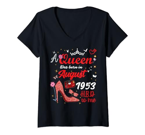 Consigue ahora Mujer Agosto 1953 Cumpleaños Esta Reina Nació Cumpleaños En Agosto 1953 Camiseta Cuello V Top Precio 2024 | regaloscumple.com