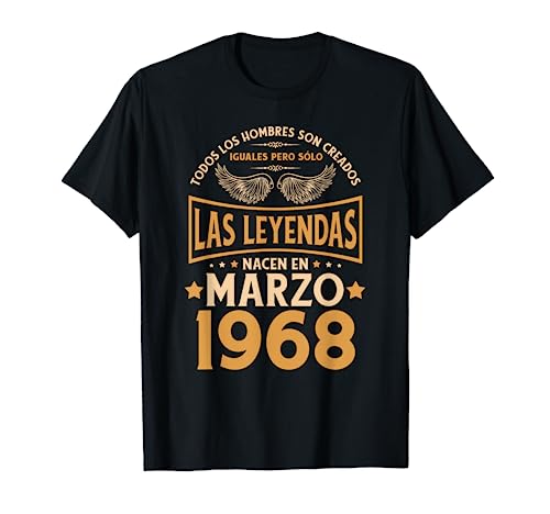 Comprar Cumpleaños Ideas para regalar Hombre Regalos Las Leyendas Marzo 1968 Camiseta Ofertas 2024 | regaloscumple.com