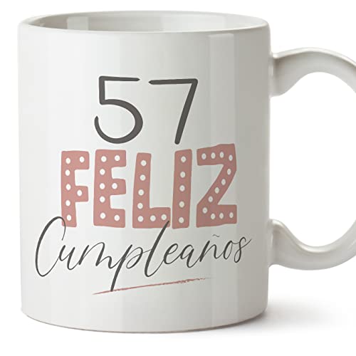 Comprar MUGFFINS Tazas 57 Cumpleaños - En Español - ¡Feliz Cumpleaños! Rosa - 11 oz / Navidad 330 ml - Regalo original y divertido Ofertas 2024 | regaloscumple.com