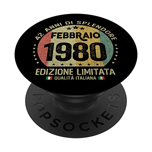 Comprar Vintage febrero 1980 Promoción mujer hombre regalo 42 años cumpleaños PopSockets PopGrip Intercambiable Rebajas 2025 | regaloscumple.com