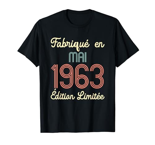 Comprar Regalo cumpleaños Hecho en mayo 1963 Regalos Edición Limitada Camiseta Rebajas 2024 | regaloscumple.com