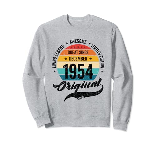 Consigue ahora Diciembre 1954 Cumpleaños Cumpleaños Retro Años Vintage Bday Clásico Sudadera Rebajas 2024 | regaloscumple.com