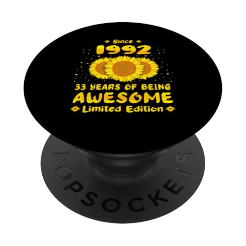 Consigue Catálogo ahora 33 cumpleaños 33 años impresionante amante del girasol nacido 1992 PopSockets PopGrip Adhesivo Top Precio 2025 | regaloscumple.com