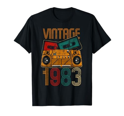 Consigue ahora 39 Cumpleaños Hombre Mujer Promoción 39 Años Vintage 1983 Camiseta Ofertas 2025 | regaloscumple.com