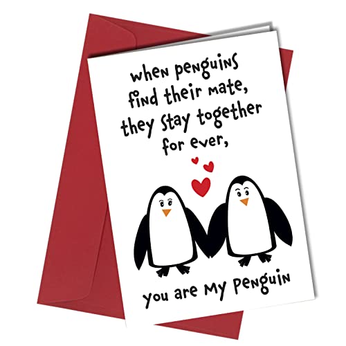 Comprar Tarjeta Promoción aniversario con texto en inglés «You Are My Penguin» divertida tarjeta San Valentín tarjeta cumpleaños para él ella novia novio esposa marido pareja #97 Ofertas 2024 | regaloscumple.com