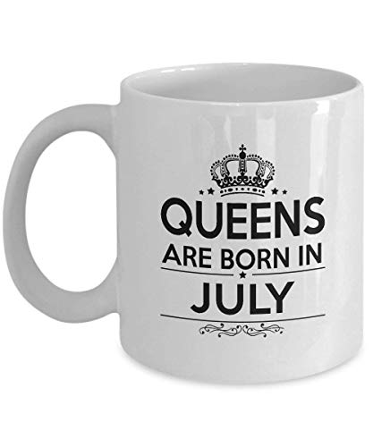 Comprar Taza cumpleaños - Taza café Queens nacen en julio - Regalos agradables BlackFriday para mujeres mamá hermana hija novias - En cumpleaños Navidad San Valentín - Taza té cerámica blanca Rebajas 2024 | regaloscumple.com