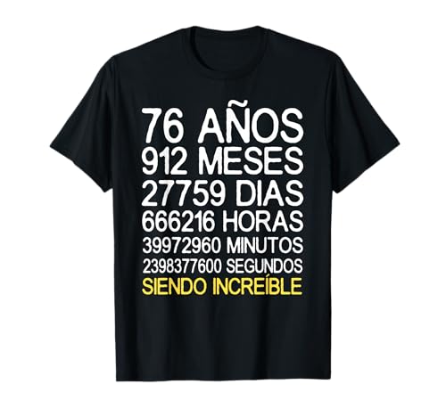 Comprar 76 Años Cumpleaños Hombre Navidad Mujer Regalo Divertido 76 Años Camiseta Ofertas 2024 | regaloscumple.com