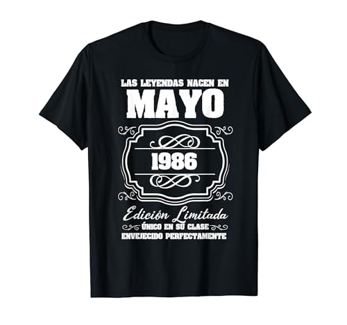 Comprar Las Leyendas nacen en Mayo 1986 Navidad Cumpleaños 36 Camiseta Top Precio 2024 | regaloscumple.com