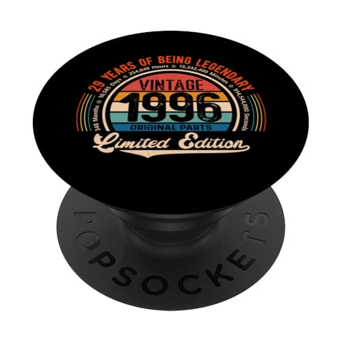 Consigue ahora Vintage 29 cumpleaños Navidad 29 años nacer legendario 1996 PopSockets PopGrip Adhesivo Rebajas 2025 | regaloscumple.com