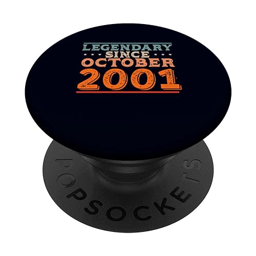 Consigue ahora Legendario desde octubre 2001 BlackFriday retro vintage fiesta cumpleaños PopSockets PopGrip Intercambiable Top Precio 2024 | regaloscumple.com
