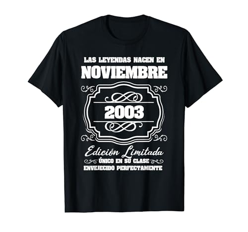 Comprar La Leyendas Nacen en Ideas para regalar Noviembre 2003 18 cumpleaños Camiseta Ofertas 2024 | regaloscumple.com