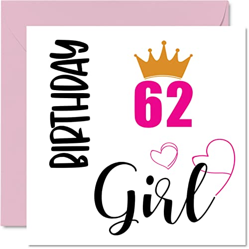 Comprar Tarjeta cumpleaños 62 para mujeres tarjetas cumpleaños para niñas Regalos 62 años abuela niñera madrastra tía hermana 145 mm x 145 mm sesenta y dos cumpleaños sesenta y segundo cumpleaños Ofertas 2024 | regaloscumple.com