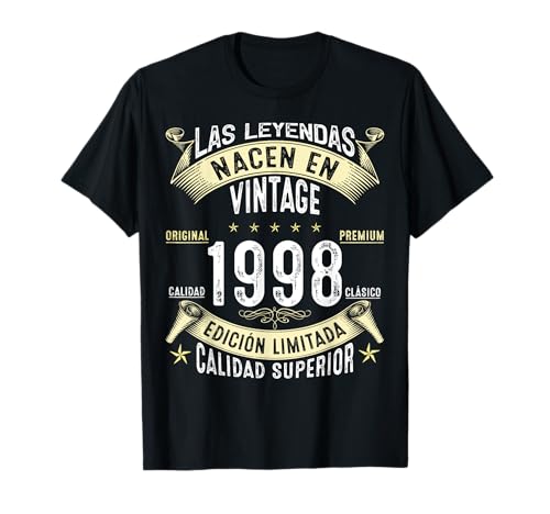 Comprar Regalos 26 Años Cumpleaños Las Leyendas nacen en 1998 Camiseta Ofertas 2024 | regaloscumple.com