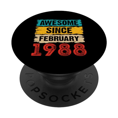 Consigue ahora 36 años impresionante desde febrero 1988 Regalos Ideas para regalar cumpleaños número 36 PopSockets PopGrip Intercambiable Rebajas 2024 | regaloscumple.com