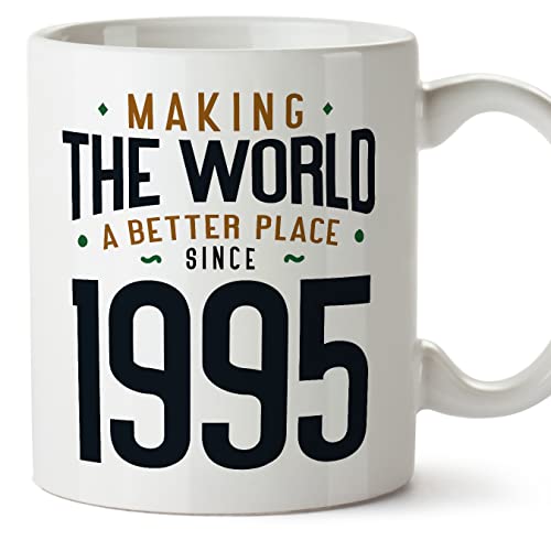 Consigue ahora MUGFFINS Tazas 1995 Cumpleaños - En Inglés - Making the Catálogo World a Better Place - 11 oz / 330 ml - Regalo original y divertido Top Precio 2024 | regaloscumple.com