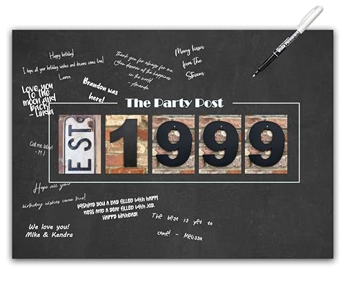 Comprar Decoración para fiesta cumpleaños número 25 póster alternativo pizarra para invitados o libro invitados cartel fiesta A3 para Regalos él o ella que cumple 25 años para mujeres u hombres. Cartel Top Precio 2024 | regaloscumple.com