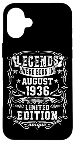 Comprar Carcasa Ideas para regalar para iPhone 16 Plus Cumpleaños Agosto 1936 Edición Limitada Regalo Legend Top Precio 2024 | regaloscumple.com