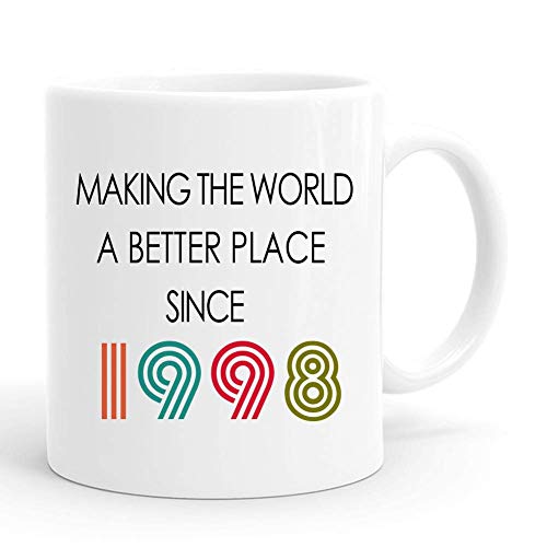 Consigue ahora Making The Word A Better Place Since 1998 Taza 22o regalo cumpleaños para hombres divertido regalo cumpleaños 22 años 1998 Tazas café 11 Ideas para regalar onzas para él amigo papá hermano esposo a Rebajas 2025 | regaloscumple.com