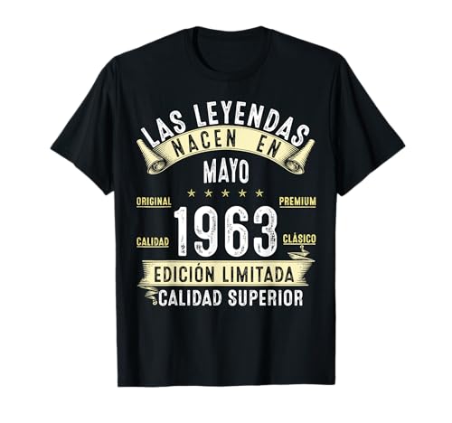 Consigue ahora 61 Años Cumpleaños Las Leyendas nacen en mayo BlackFriday 1963 Camiseta Rebajas 2024 | regaloscumple.com