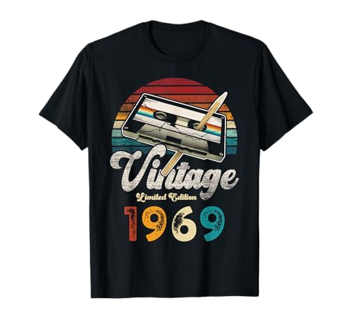 Consigue ahora Vintage 1969 Cumpleaños Ideas para regalar 56 Años Cassette Lápiz Camiseta Top Precio 2024 | regaloscumple.com