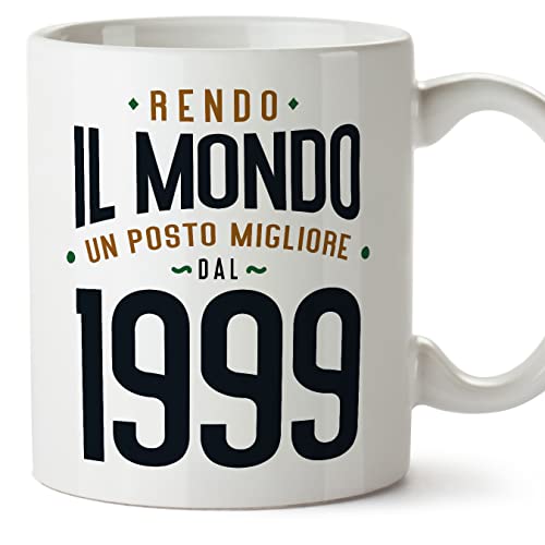 Comprar MUGFFINS Tazas 1999 Cumpleaños - En Italiano - Rendo il Mondo un Posto Migliore - 11 oz / 330 ml - Regalo original y divertido Navidad Ofertas 2024 | regaloscumple.com